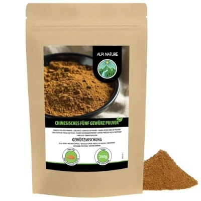 Image of Chinese five spice powder (250g), mixture, 100% natural, preparation for Asian cuisine, without artificial additives