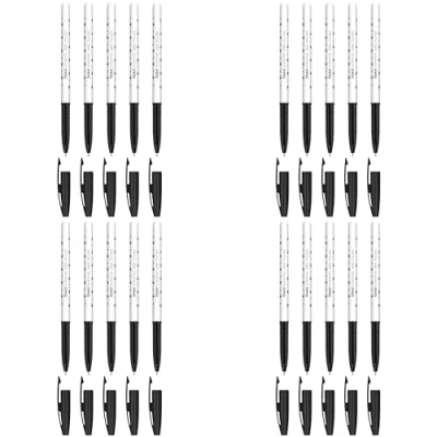Image of Ballpoint Pens, Smudge Free Extra Fine Point 0.5 mm, Ideal for School, Office, Everyday Use (Black, 20 Pens)