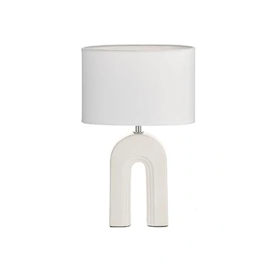 Image of Pauleen 48320 Table Glow of Purity E14 max. 20W White, Beige Fabric, Ceramic, Bedside luminaire