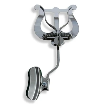 Image of Trombone Lyre Clamp Bell Soundman® Marching Music Stand (Nickel Plated)