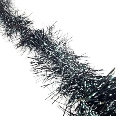 Image of HSD Christmas Tinsel Garland 2M (6.5ft) Xmas Metallic Chunky Fine Sparkle Shiny Tree Party Decorations (Fine Dark Green)