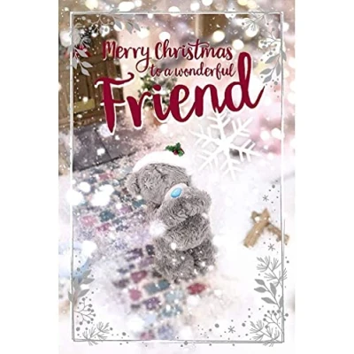 Image of Me To You Bear 3D Holographic Wonderful Friend Christmas Card