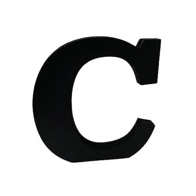 Image of Black Wooden MDF Letter C Size 13cm Tall Free Standing Letters for Arts &amp; Crafts Personalized Name Decor