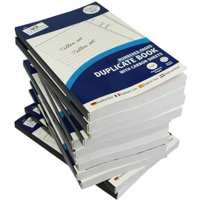 Image of Pack of 12 Carbon Duplicate Books A5 Size with 80 Numbered Pages