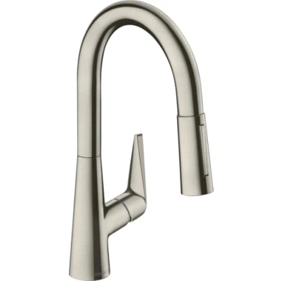 Image of Hansgrohe Talis M51 Kitchen Tap 160 With Pull out Spray And Hose Box, 2 Modes, Stainless Steel Finish, 73850800