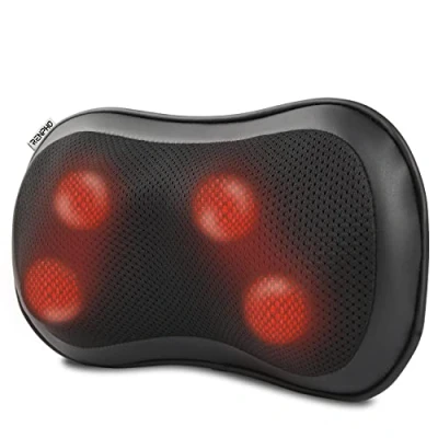 Image of RENPHO Back Massager with Heat, Ultra Slim Shiatsu Lower Neck Massage Pillow, 3 Speeds Net Cover Electric Shoulder for Home Office