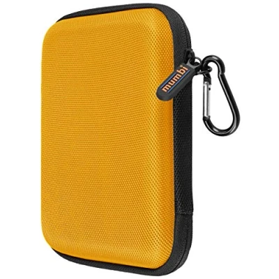 Image of mumbi External Hard Drive Case up to 6.35 cm (2.5 Inches) Yellow/Mustard Yellow Memory Cards