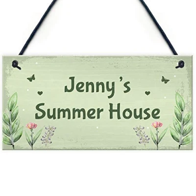 Image of RED OCEAN Personalised Summer House Plaque Garden Shed Sign Home Decorations Gift For Mum Dad Nan Grandad
