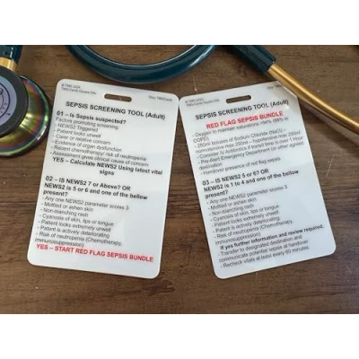 Image of Sepsis Screening Tool (Adult) Healthcare Educational Pocket Card