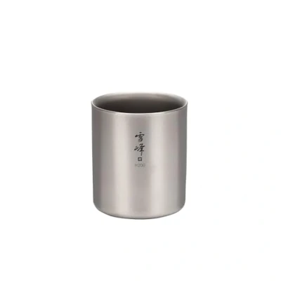 Image of Snow Peak H200 Stacking Camping Tableware Ti Double Grey 2014, Titanium