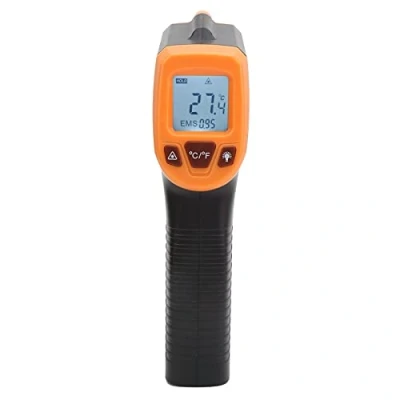 Image of Temperature Measuring Gun, Infrared Thermometer, with LCD Display Non Contact Industrial Thermometer GM320S(orange), and Laser Thermometers