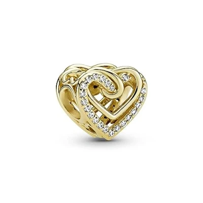 Image of Pandora Sparkling Entwined Hearts Charm 769270C01