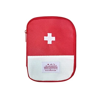 Image of Travel Mini First Aid Pouch, Portable Kit Storage Bag for Medicine Boxes WishLotus Medical Kits Empty Sports Camping Hiking Outdoor Activities Emergency (Red),6.5x5.1x0.6in