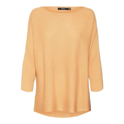 Image of VERO MODA Women&#039;s Vmnora 3/4 Boatneck Blouse Noos Knitted Jumper, Tangerine, XL