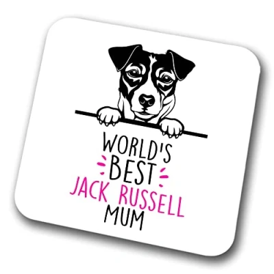Image of Jack Russell World&#039;s Best Mum Coaster Dog Friend Funny Gift for Birthday Christmas,