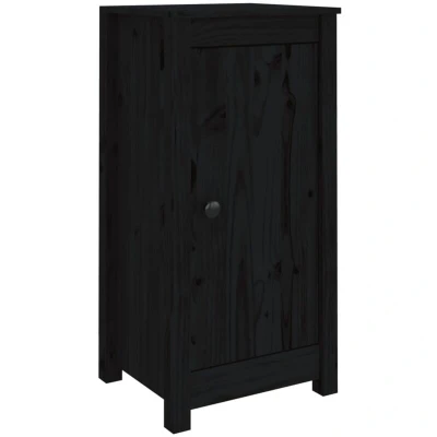 Image of vidaXL Sideboards 2 pcs Black 39x35x80 cm Solid Wood Pine