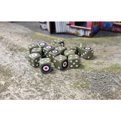 Image of British Army Roundel D6 Dice (16) Bolt action by Warlord Games