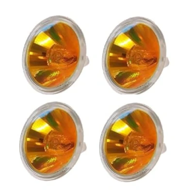 Image of Amber MR16 GU5.3 Xenon Lamp 12V 45W HoneyFly Orange 8 Flame for Dimplex Pack of 4 Lamps