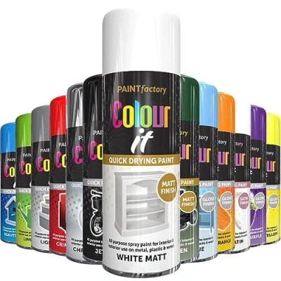 Image of AlezyB 1x White Matt All Purpose Spray Paint 400ml Professional Quality and Fantastic Finish, Interior, Exterior, Household Multipurpose for Metal Plastic Wood Glass