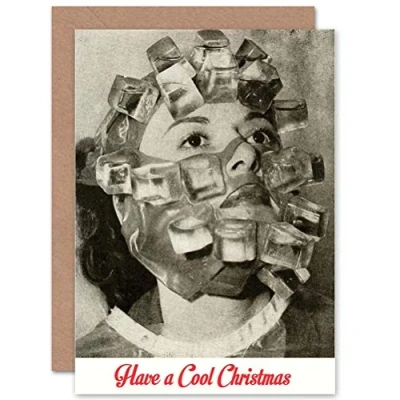 Image of Wee Blue Coo CARD ALTERNATIVE CHRISTMAS XMAS WEIRD FACE MASK ICE CUBE FUNNY