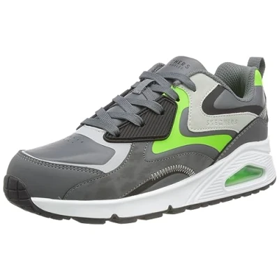 Image of Skechers Boys Uno Gen1 Color Surge Trainers, Charcoal, 10 UK