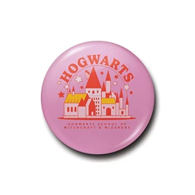 Image of Harry Potter Witty Witchcraft Hogwarts Castle Button Badge School Of And Wizardry