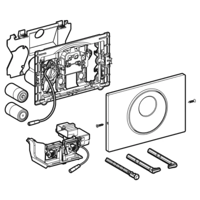 Image of Geberit Sigma10 Automatic/Touchless Dual Flush Plate Battery Operation Brushed Chrome (115.891.SN.6)