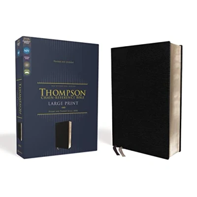Image of Niv, Thompson Chain reference Bible, Large Print, European Bonded Leather, Black, Red Letter, Comfort Print: New International Version, Bible