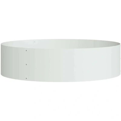 Image of vidaXL White Metal Pot Medium Durable Plant