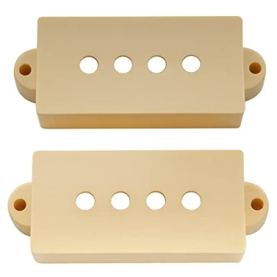 Image of Musiclily Pro Plastic Precision Bass Pickup Covers Set for Fender Bass, Cream (Set of 2)