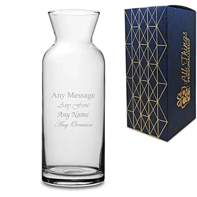 Image of Personalised Engraved Village Carafe Or Vase Decanter Birthday