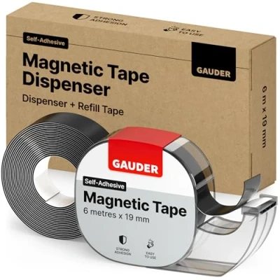 Image of GAUDER Magnetic Tape Dispenser + 1x Replacement roll (19 mm x 6 m)