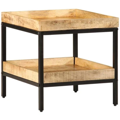 Image of vidaXL Side Table 45x45x45 cm Solid Wood Rough Mango