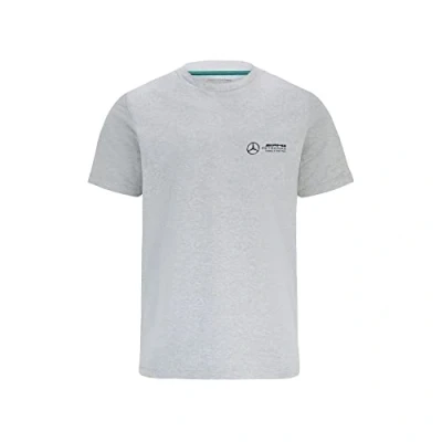 Image of Mercedes AMG Petronas Formula One Team Official 1 Merchandise Small Logo T Shirt Grey S