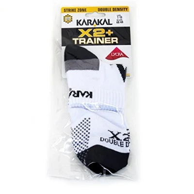 Image of Karakal X2 Plus Mens Trainer Socks, Color White/Black