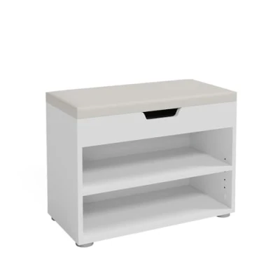 Image of Vicco Shoe bench Rolfe, White, 60 x 45 cm