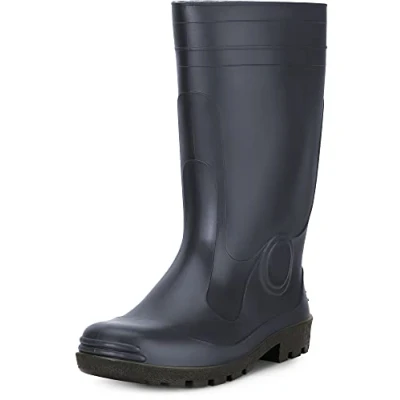 Image of Ladeheid Men&#039;s PVC Wellington Boots Rubber Wellies Rain LA 974 (Navy Blue, 9.5 UK)