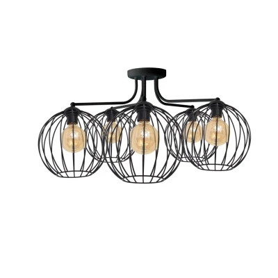 Image of Mercure Multi Arm Semi Flush Ceiling Light Black 75cm