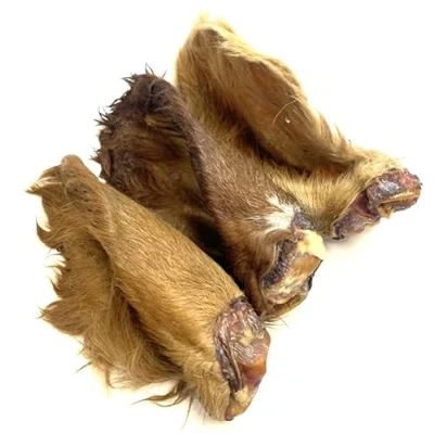 Image of *Premium* Cows Bulls Ears with Hair (Fur) Beef x 2 Natural Dog Treats Chews SLD