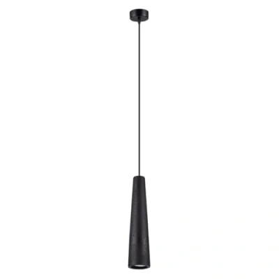 Image of Electra Slim Pendant Ceiling Light Black Concrete