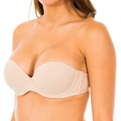 Image of Calvin Klein Womens Strapless Bra Beige Nylon Size 32A