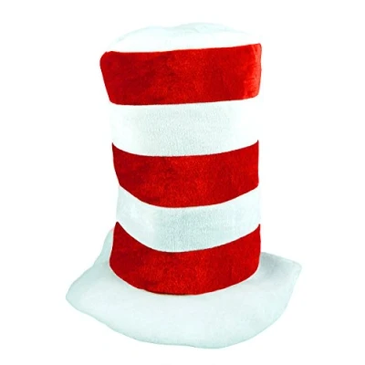 Image of Childrens Childs Red White Tall Hat Book Day Fancy Dress Cat Theme