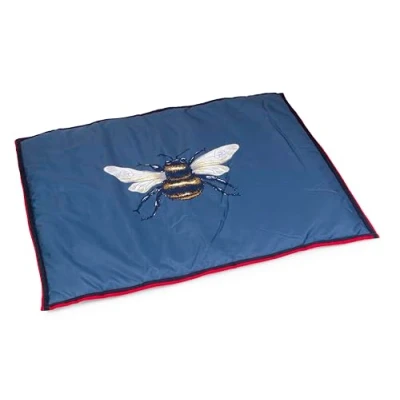 Image of House of Paws Water Resistant Navy Bee Boot Mat for Indoor or Outdoor Muddy Resistant, Easy to Clean Small/Medium