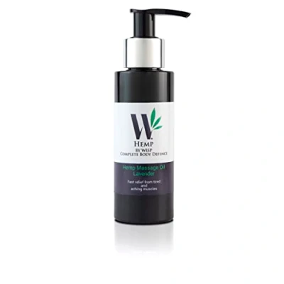 Image of Wisp Hemp Relaxing Massage Oil , Lavender Geranium and Organic Argan Infused body for Skin 100 Pure Natural Oils Therapy (100ml)