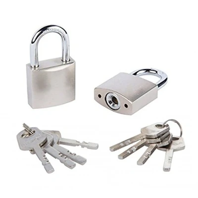 Image of 2 PCE 40mm Keyed Alike Padlocks Same Keys Satin Finish