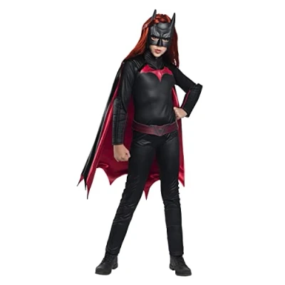 Image of Rubies 701837L Deluxe Batwoman Girls Costume Kids Fancy Dress, Multicolour, 9 12 Years Halloween