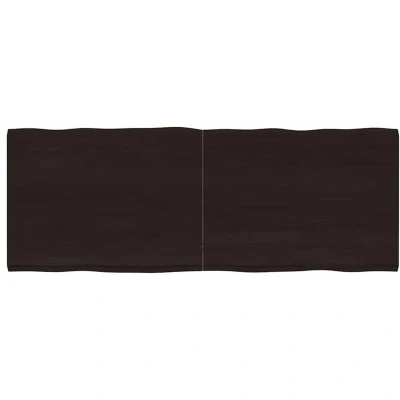 Image of vidaXL Dark Grey Solid Oak Wood Live Edge Table Top 160x60x(2 4) cm, Suitable for Home and Commercial Use, Handcrafted with Unique Design