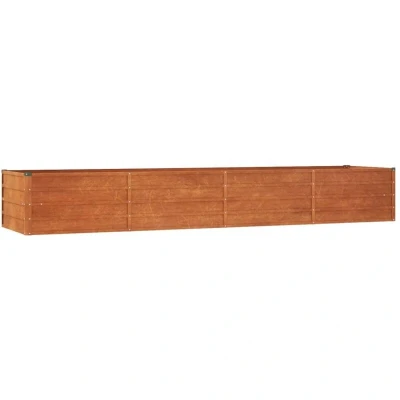 Image of vidaXL Garden Raised Bed 320x80x45 cm Corten Steel Weathering, Anti corrosive with Ample Space and Safe Edges Ideal for Gardens, Patios Balconies