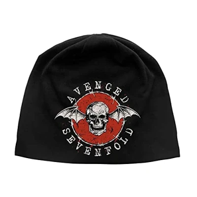Image of Avenged Sevenfold Distressed Deathbat Light Beanie Black