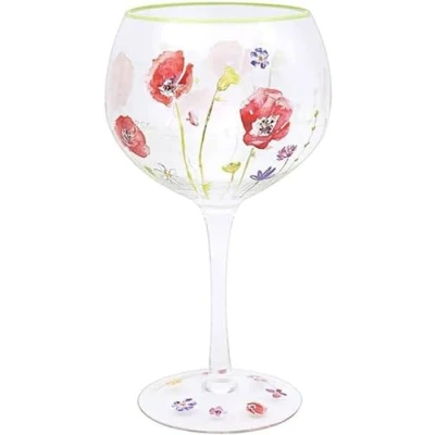 Image of The Leonardo Collection Poppy Field Gin Glass with Gift Box